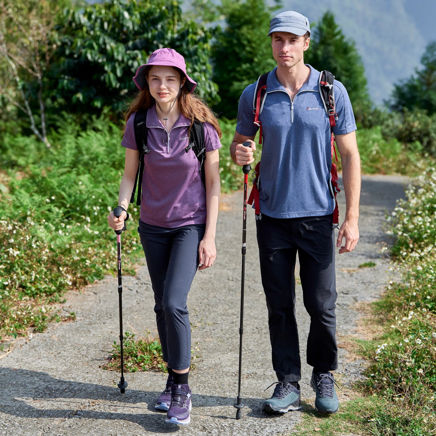 【 EasyMain 】RE23041 男彈性快乾細格長褲 - JJSJ結交世界