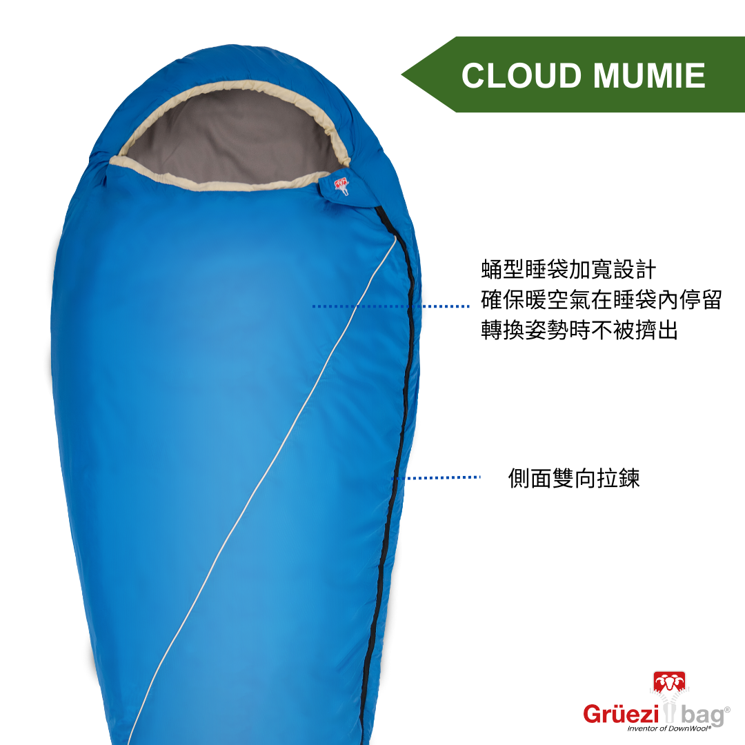 【 GRÜEZI BAG 】CLOUD MUMIE 極輕量小體積夏季睡袋