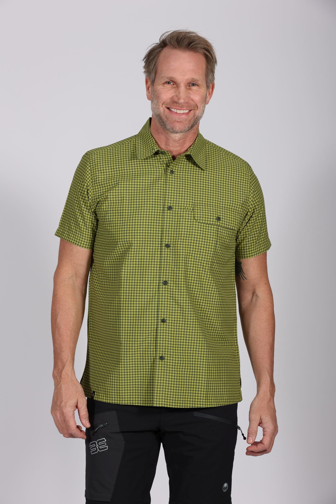 【 MAUL】Falkenberg II男透氣快乾短袖格紋襯衫 MAUL