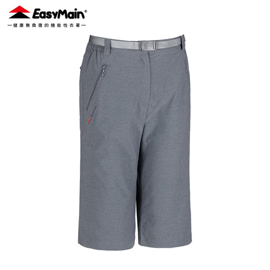 【 EasyMain 】DE25400  女快乾彈性撥水六分寬褲 (附腰帶) - JJSJ結交世界