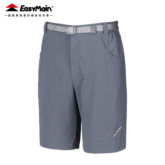 【 EasyMain 】DE25401  男快乾彈性撥水六分寬褲 (附腰帶) - JJSJ結交世界