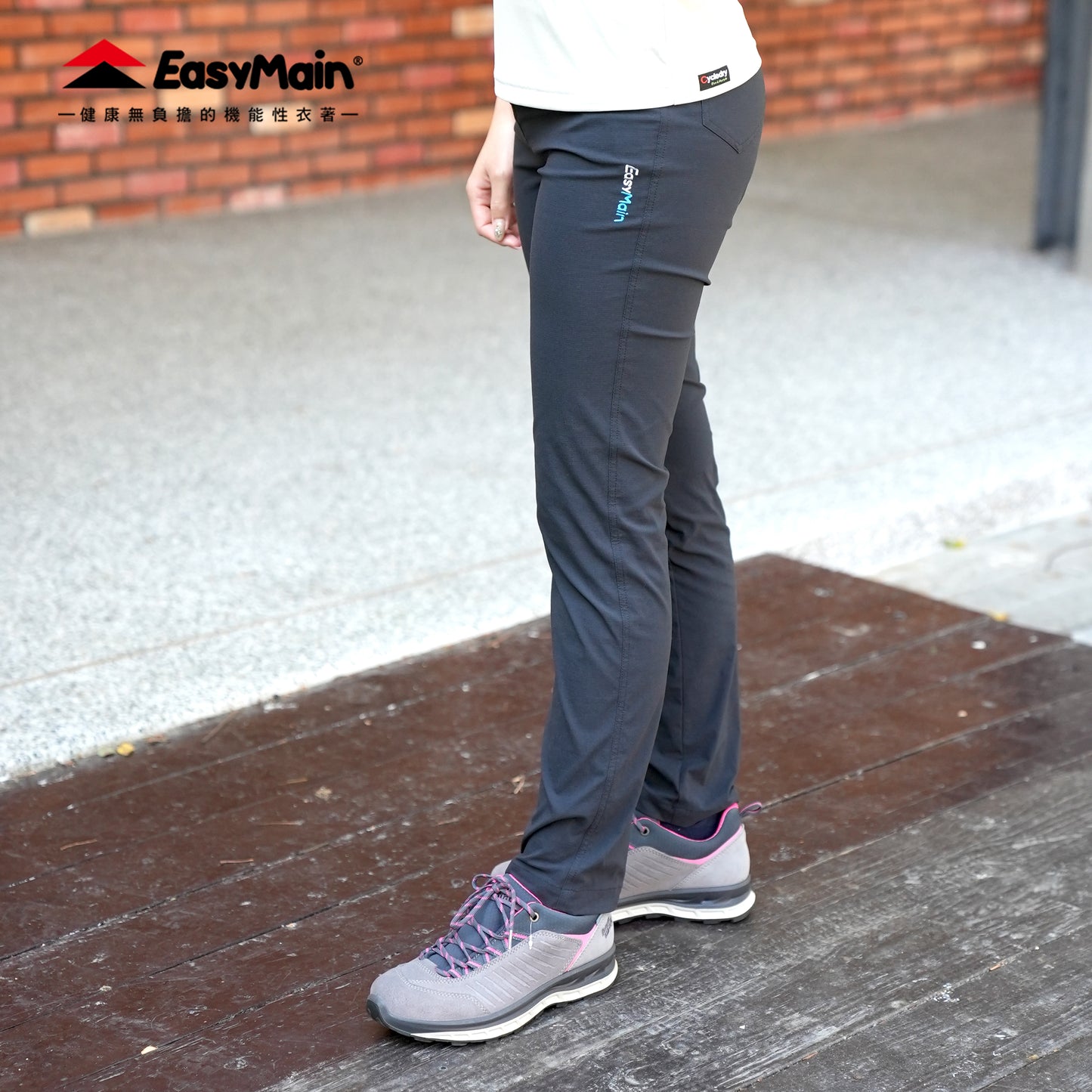 【 EasyMain 】RE25046女彈性快乾細格長褲 - JJSJ結交世界