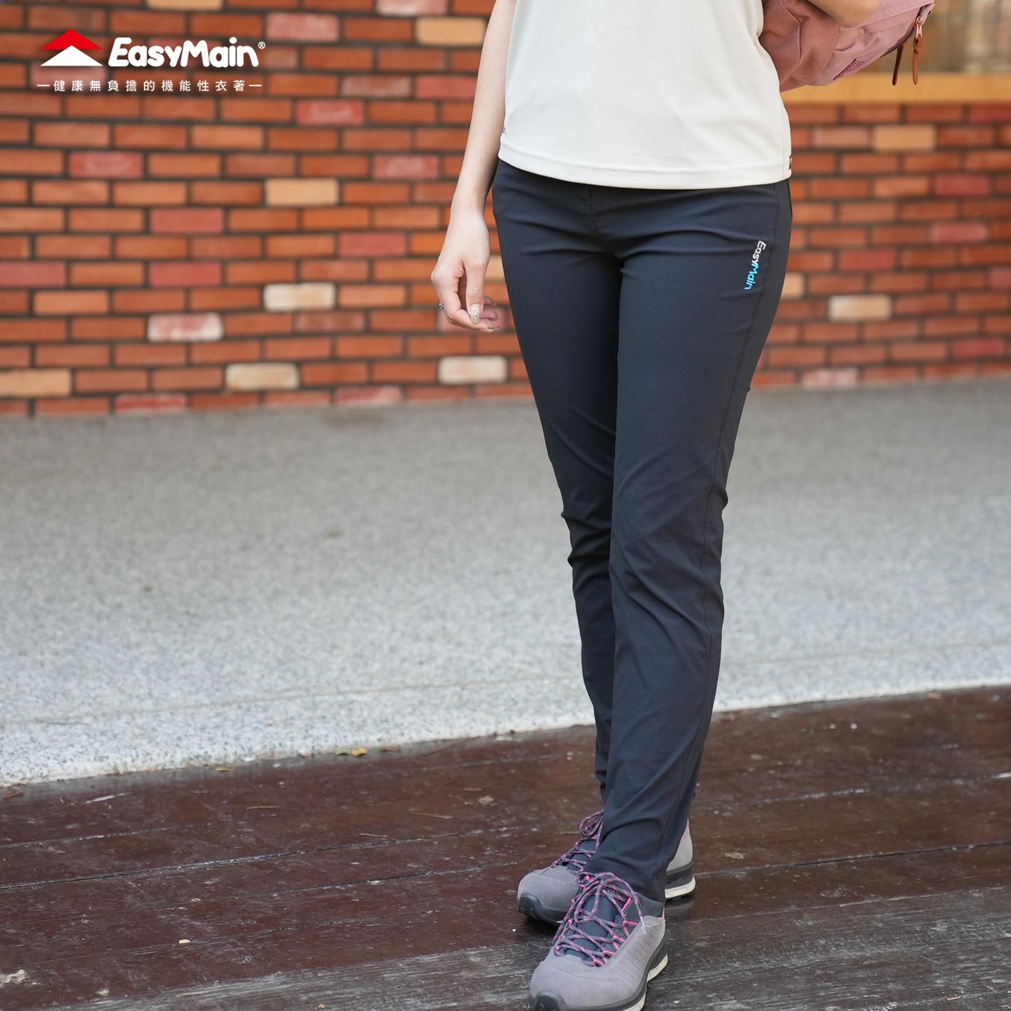【 EasyMain 】RE25046女彈性快乾細格長褲 - JJSJ結交世界