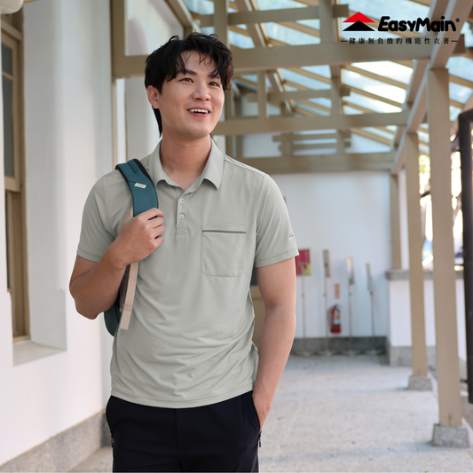 【 EasyMain 】SE26009 男超輕排汗短袖休閒衫(有口袋) EASYMAIN