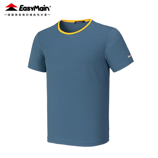 【 EasyMain 】TE25017 男細橫紋排汗短袖T恤 - JJSJ結交世界