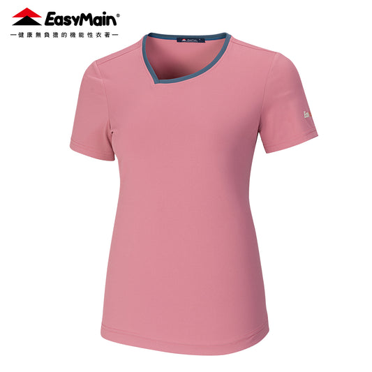 【 EasyMain 】TE25020 女細橫紋排汗短袖T恤 - JJSJ結交世界