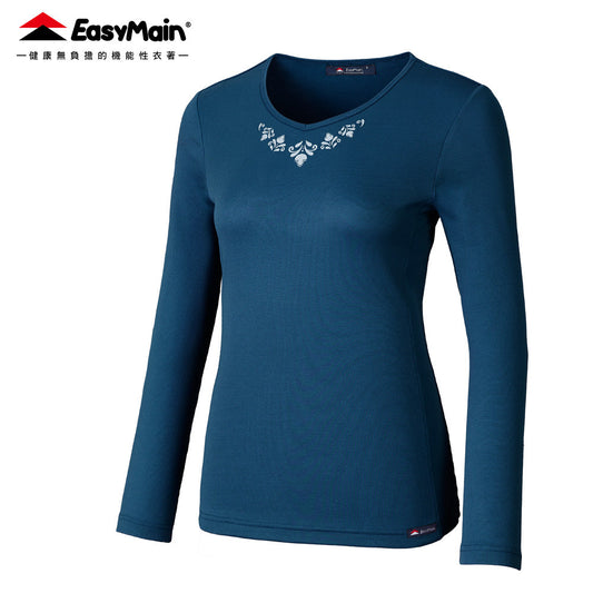 【 EasyMain 】TE25074 女羊毛快乾保暖透氣防臭長袖T恤 EASYMAIN