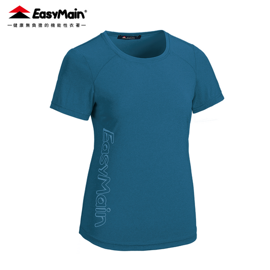 【 EasyMain 】TE26020 女超輕防曬棉感排汗短袖印花T恤 EASYMAIN