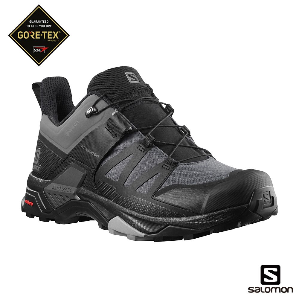 【SALOMON】 X ULTRA 4 Goretex 男款低筒登山鞋 寬楦 - JJSJ結交世界