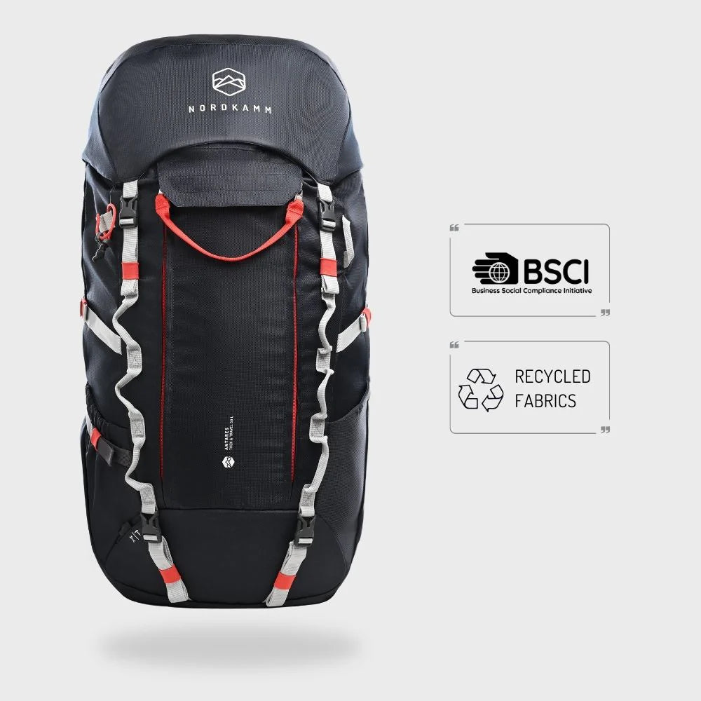 【NORDKAMM】50L ANTARES Trek & Travel  蓋頂前開登山背包/ 附雨套  海軍藍 NORDKAMM