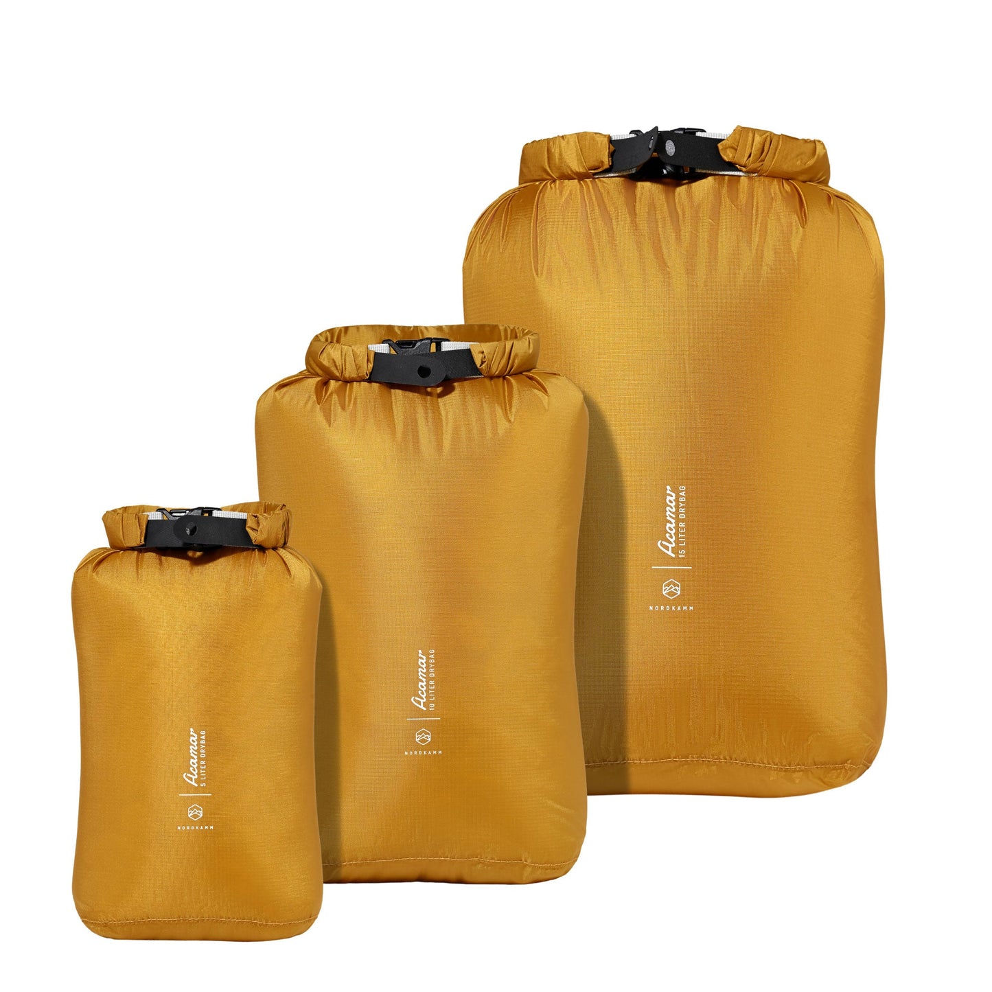 【NORDKAMM】ACAMAR Ultralight Dry Bag 超輕量防水收納袋 3入組｜芥末黃 NORDKAMM