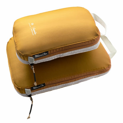 【NORDKAMM】 CAPELLA Packing Cubes 超輕量壓縮收納袋兩件組 ｜芥末黃 NORDKAMM