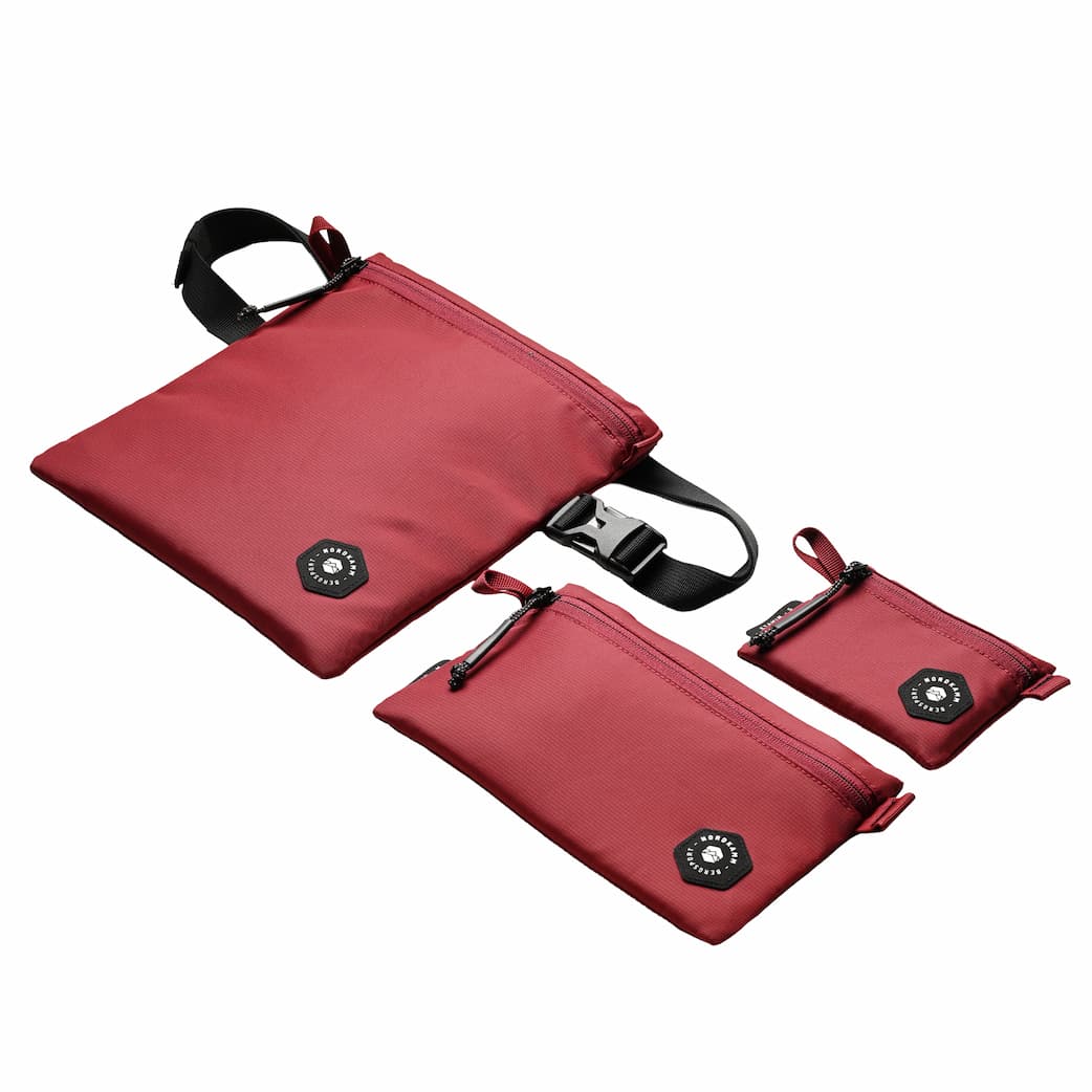 【NORDKAMM】ETAMIN Accessory Bags 多功能收納袋 3入組｜暗紅 NORDKAMM