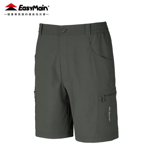 【 EasyMain 】RE26045 男彈性快乾細格五分短褲【精選版】 EASYMAIN
