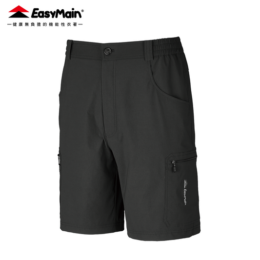 【 EasyMain 】RE26045 男彈性快乾細格五分短褲【精選版】 EASYMAIN