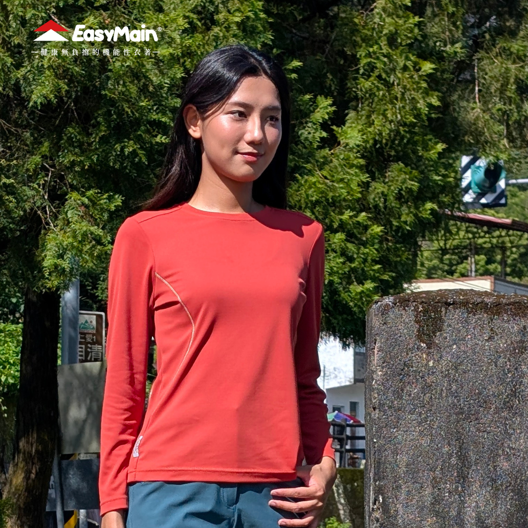 【 EasyMain 】TE26076 女調溫防臭抗靜電長袖T恤 EASYMAIN