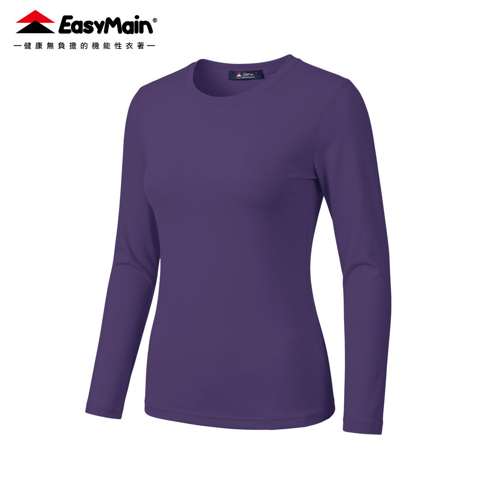【 EasyMain 】TE26084 女超輕防曬棉感排汗長袖印花T恤 EASYMAIN