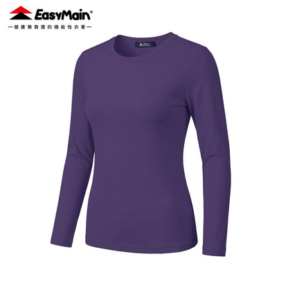 【 EasyMain 】TE26084 女超輕防曬棉感排汗長袖印花T恤 EASYMAIN