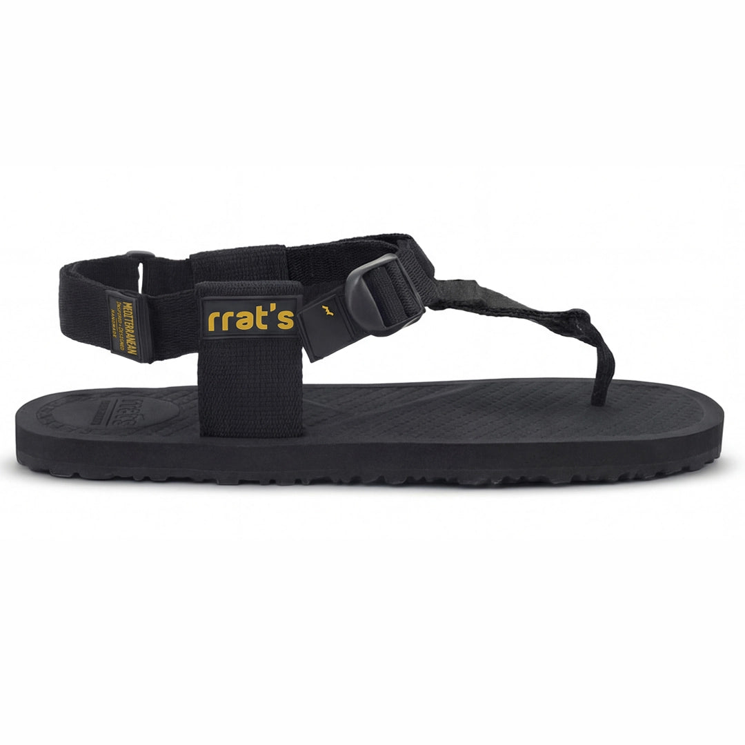 【 RRAT 】 Y-MOUTANT 厚登山黃金底夾腳涼鞋-黑 | Vibram 貼地輕量靈活水陸涼鞋 RRAT